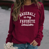 Baseball ist mein Lieblingsbrief Rundhals Großer Langarmpullover
