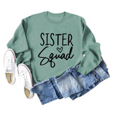 Sister Squad Love Bottom, Lockerer Rundhalsausschnitt, Lange Ärmel, Große Größe Sweatshirt Damen