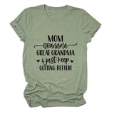 MOM GRANDMA GREAt FASHION LEttER CREWNECK SHORt SLEEVE T-SHIRt WOMENT-Shirt