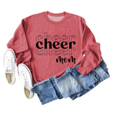Cheer Mom Autumn and Winter Base Lettering Loose Long Sleeve Casual Oversize Sweater Female