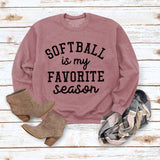 SOFTBALL est mon pull simple à col rond et manches longues, pull ample