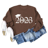 Klasse von 2023 Hut Buchstaben Bottoming Langärmeliger Pullover für Frauen Auf Lager