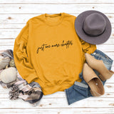 Pull col rond à manches longues pour femme, juste une lettre de plus, grande taille