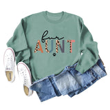 Spot For Aunt Dog Print Letter Leopard Damen Langarm Loose Bodysuit Damen