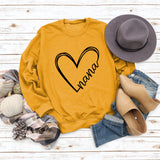 Women's Fall and Winter Bottoming Long-sleeved Nana Letters Round Neck Loose Sweater
