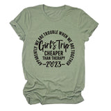 T-shirt ample à manches courtes et col rond pour filles, ratio de voyage, lettre