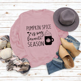 PUMPKIN SPICE IS MY LETTER LOVE PUMPKIN Rundhalsausschnitt Langarm-Sweatshirt für Damen in Übergröße