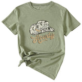 T-shirt à manches courtes et col rond Howdy Funny Graphic