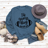 It's Game Day Letter Print Round Neck Autumn and Winter Long-sleeved Sweater