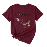 Damen-T-Shirt mit Aufschrift „I Don't Give A Funny Pattern“, lässig, kurzärmelig