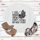 J'aime les spectacles de meurtre col rond hauts sweat-shirt ample imprimé