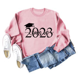 Klasse von 2023 Hut Buchstaben Bottoming Langärmeliger Pullover für Frauen Auf Lager