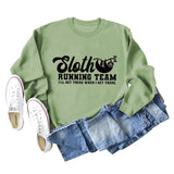 Paresseux Running Team lettre imprimé décontracté à manches longues pull à fond (femmes)
