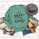 LIFE IS Golden Letter Print Sweatshirt