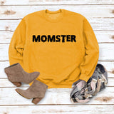 MOMSTER imprimé ample col rond hauts manches longues col rond sweat-shirt