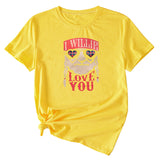Chemise décontractée à manches courtes et col rond pour femme, impression graphique amusante