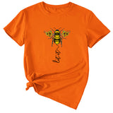 Mode Damenbekleidung Let It Bee Muster Sommer Rundhals Kurzarm Damen