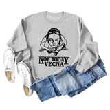 Not Today – Lockerer, langärmliger Pullover mit Vecna-Buchstaben-Aufdruck