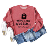 THIS GIRL SELLS Fashion Letters Loose Bottoming Love Sweater Long Sleeve Women