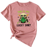 C'est ma chemise porte-bonheur, motif amusant, col rond, manches courtes, femme