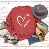 Women's Fall and Winter Bottoming Long-sleeved Nana Letters Round Neck Loose Sweater
