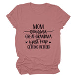 MOM GRANDMA GREAt FASHION LEttER CREWNECK SHORt SLEEVE T-SHIRt WOMENT-Shirt