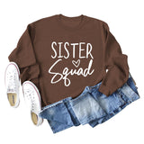 Sister Squad Love Bottom, Lockerer Rundhalsausschnitt, Lange Ärmel, Große Größe Sweatshirt Damen