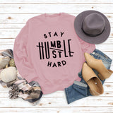 STAY HUMBST LE HARD Letters Loose Long-sleeved Large Size Sweater Women