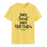 Sorta Sweet Sorta Fashion Damen T-Shirt mit Rundhalsausschnitt und kurzen Ärmeln