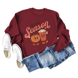 Tis The Reason Letter Rundhals-Pullover für Damen, lockerer, langärmeliger Übergröße