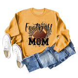 FOOTBALL MOM LETTERS Leopard Underlay Langarm Oversized Pullover Mädchen
