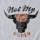 Not My Rodeo Vintage Fun Pattern Women's Short Sleeve Crewneck Top T-Shirt