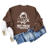 Not Today – Lockerer, langärmliger Pullover mit Vecna-Buchstaben-Aufdruck