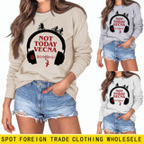 Not Today Vecna ​​Pull ample à manches longues pour femme