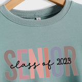Spot Senior Class of 2023 Letter Lockerer, lässiger Langarmpullover für Damen