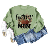 FOOTBALL MOM LETTERS Leopard Underlay Langarm Oversized Pullover Mädchen