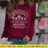 Printed Pullover Round Neck Tops Long Sleeve Printed Sweatshirt