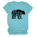 Hauts pour femmes Mama Bear T-shirt décontracté à manches courtes avec lettre pour femme