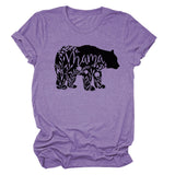 Hauts pour femmes Mama Bear T-shirt décontracté à manches courtes avec lettre pour femme
