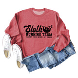 Paresseux Running Team lettre imprimé décontracté à manches longues pull à fond (femmes)