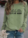 Beth Dutton Damen-Oberteil mit Buchstaben und Rundhalsausschnitt, langärmelig, lockerer Pullover