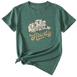 T-shirt à manches courtes et col rond Howdy Funny Graphic