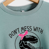 DON'T MESS WITH Brief Rundhals Lose Langarm Plus Größe Pullover Mädchen