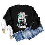 2023 SENIOR MOM Bowknot Letter Loose bottomed Long Sleeve Oversize Sweater