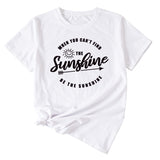 Wenn Sie das kurzärmlige T-Shirt mit Rundhalsausschnitt und Buchstaben-Print nicht finden können