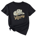 T-shirt à manches courtes et col rond Howdy Funny Graphic