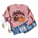 Tis' The Season – pull à manches longues et col rond pour femme, ample, avec lettres de citrouille, Halloween