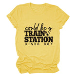 Summer Court Be a Train T-shirt à manches courtes et col rond pour femme