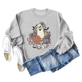 Lockeres, übergroßes, bedrucktes Langarm-Sweatshirt für Damen