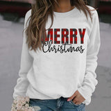 Sweat-shirt à manches longues pour femmes, joyeux noël, mode lettre automne hiver